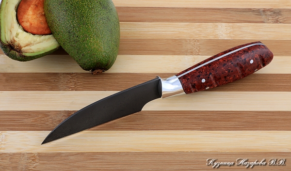 Knife Chef No. 1 steel H12MF handle acrylic red