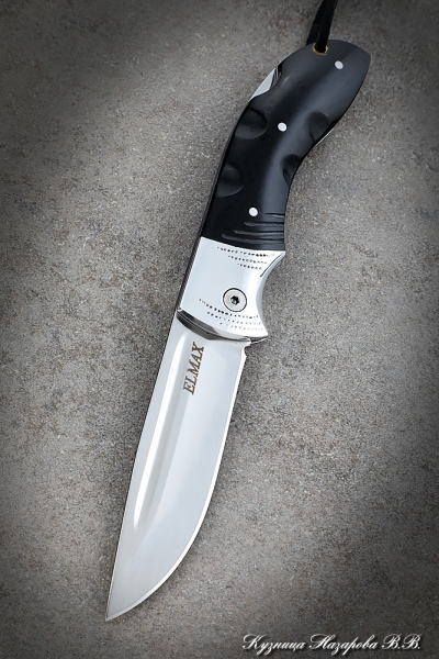 Folding knife Owl steel Elmax lining black hornbeam with duralumin