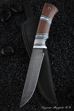 Knife Gadfly 2 Damascus rosewood acrylic