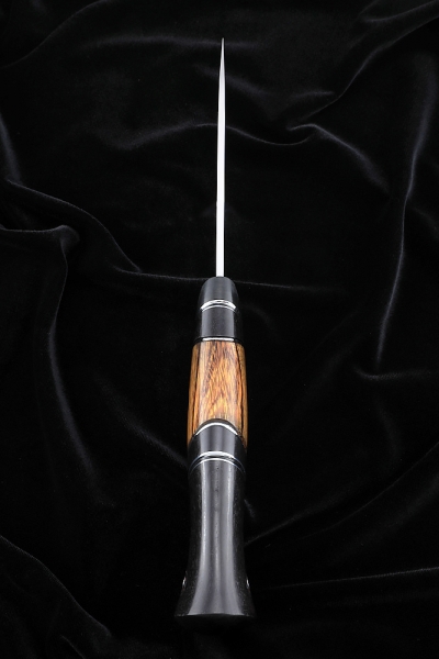Hangar knife S390 handle carbon iron wood black hornbeam