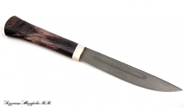 Нож Якут 2 сталь Х12МФ рукоять карельская береза (фиолетовая)