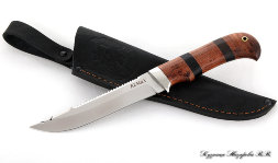 Нож Рыбак ELMAX мельхиор наборная бубинга черный граб с крючком