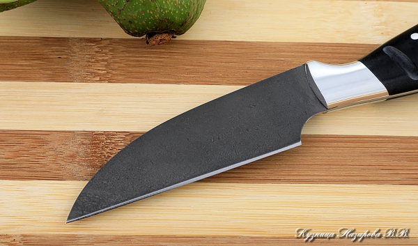 Кухонный нож Шеф № 1 сталь Х12МФ рукоять акрил черный