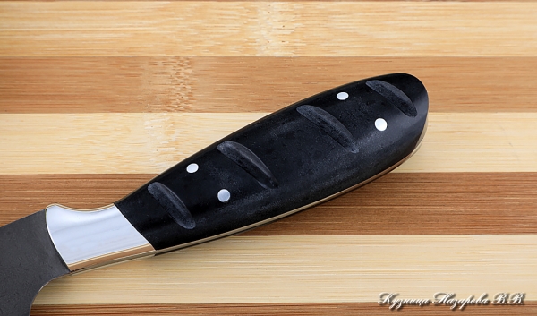 Кухонный нож Шеф № 1 сталь Х12МФ рукоять акрил черный