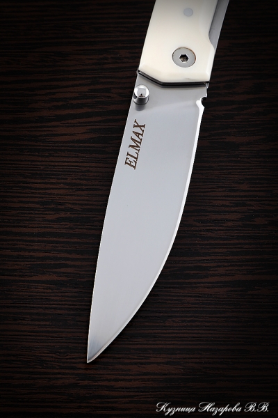 Нож складной Походный сталь Elmax накладки акрил белый