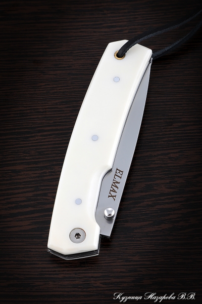 Нож складной Походный сталь Elmax накладки акрил белый