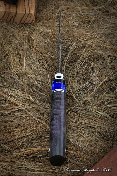 Нож Беркут дамаск волнистый карельская береза фиолетовая акрил