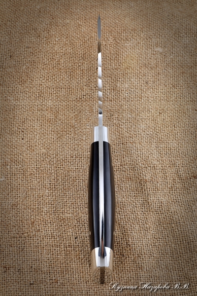 Нож Шкуросъемный-3 95Х18 цельнометаллический черный граб