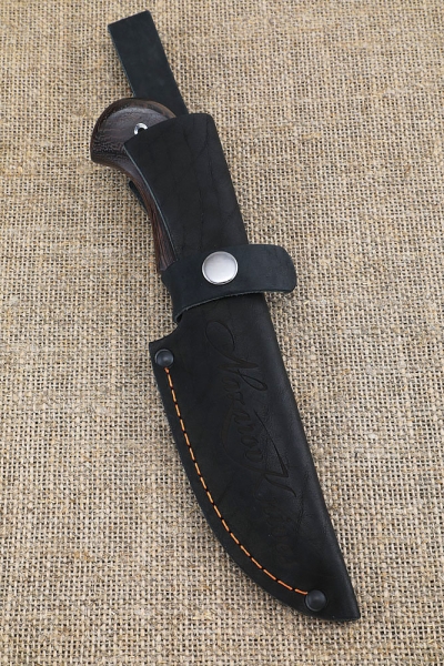 Hunting knife 95x18 handle acrylic red and wenge
