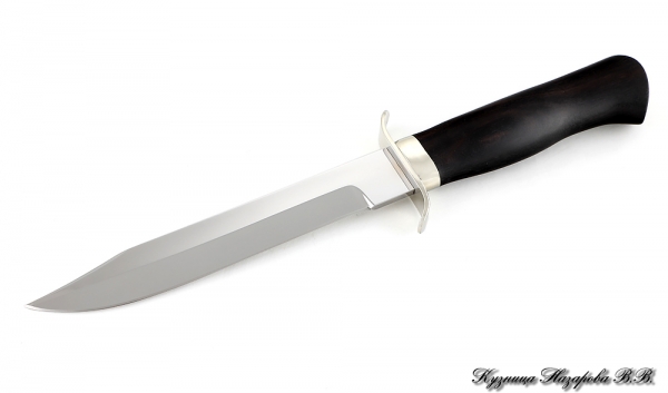 Нож разведчика НР-40 95х18 черный граб деревянные ножны