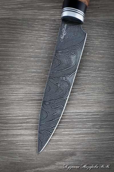 Knife Chef No. 2 steel damascus birch bark