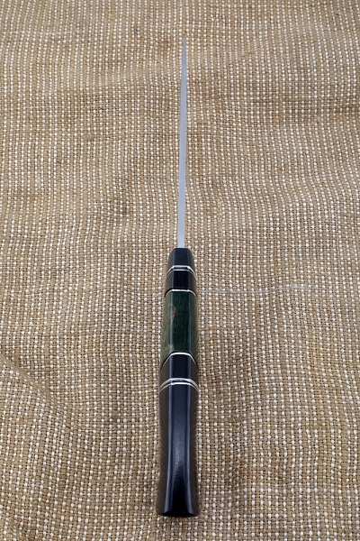 Zasapozhny knife M390 - satin handle carbon Karelian birch green black hornbeam