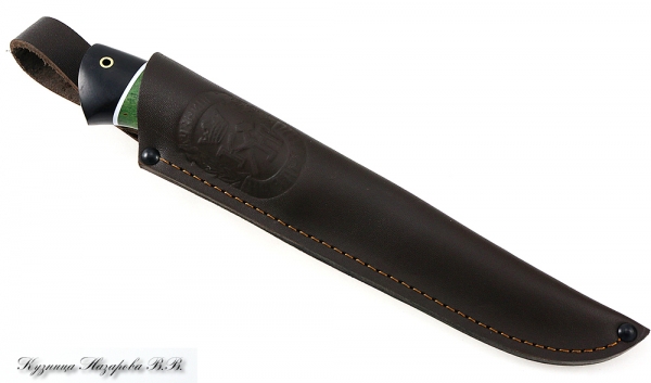 Нож Боец х12мф черный граб стабилизированная карельская береза (зеленая)