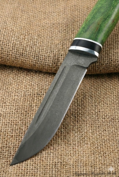 Нож Боец х12мф черный граб стабилизированная карельская береза (зеленая)