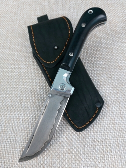 Нож складной Пчак сталь дамаск ламинированный накладки G10 (распродажа)