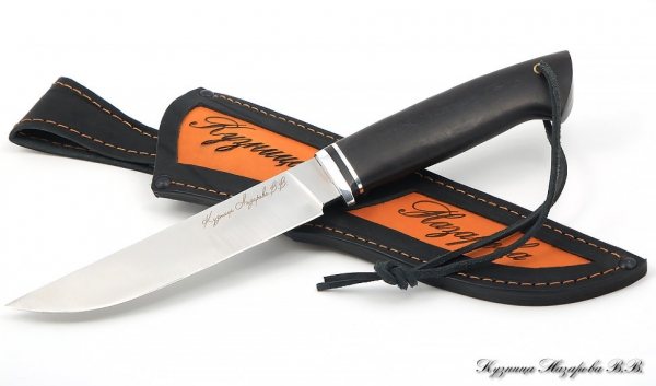Нож Засапожный сталь Х12МФ - сатин рукоять черный граб