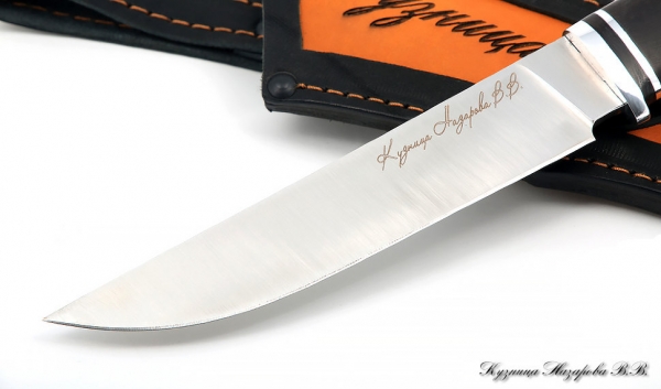 Нож Засапожный сталь Х12МФ - сатин рукоять черный граб