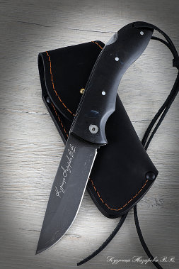Folding Knife Owl Steel H12MF Lining Acrylic Black