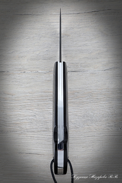 Folding Knife Owl Steel H12MF Lining Acrylic Black