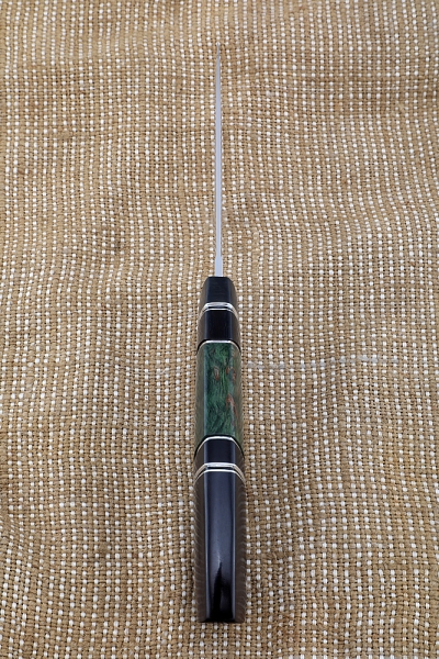 Нож Странник-2 М390 рукоять карбон карельская береза зеленая черный граб