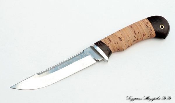 Knife Fisherman D2 birch bark