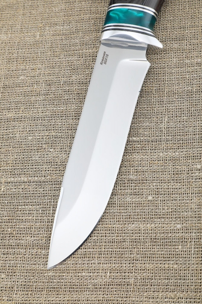 Knife Raven 95x18 handle acrylic green and wenge