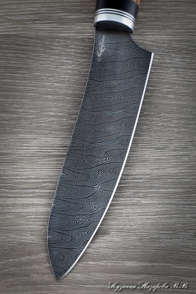 Knife Chef No. 10 steel damascus handle birch bark