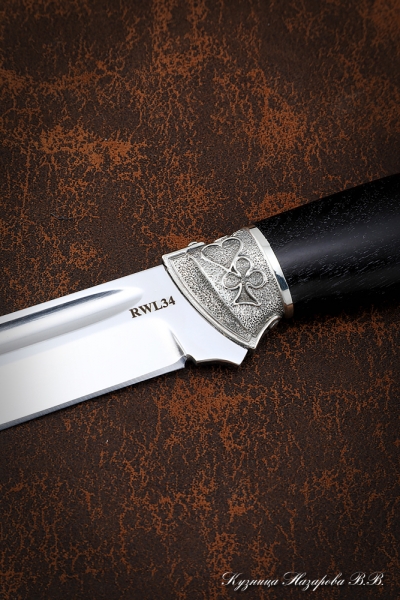 Нож Боец RWL-34 мельхиор черный граб