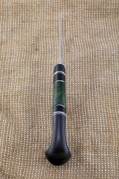 Hunting knife M390 handle carbon Karelian birch green black hornbeam