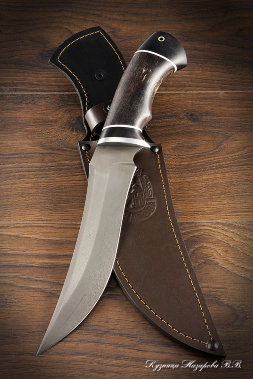 Hunting knife Spetsnaz H12MF black hornbeam stabilized Karelian birch (brown)