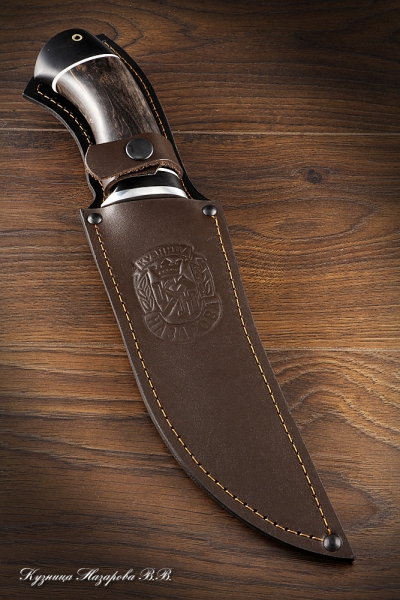 Охотничий нож Спецназ х12мф черный граб стабилизированная карельская береза (коричневая)