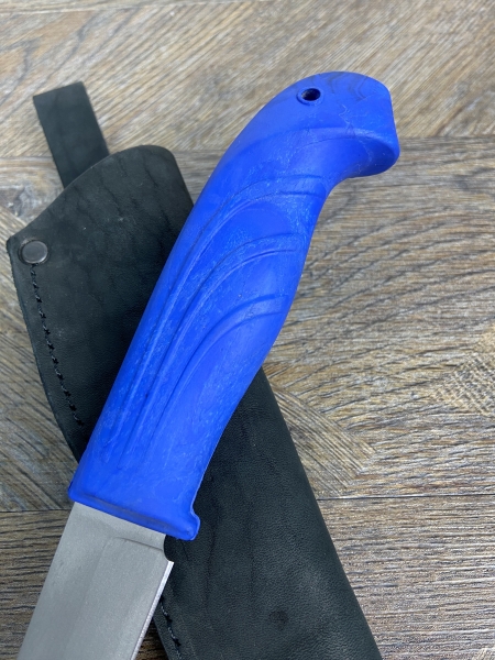 Нож Барс 2 сталь х12мф, рукоять резинопласт синий