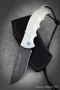 Folding Knife Eagle Steel H12MF Lining Acrylic White