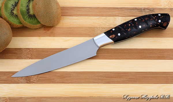Кухонный нож Шеф № 2 сталь 95Х18 рукоять акрил коричневый