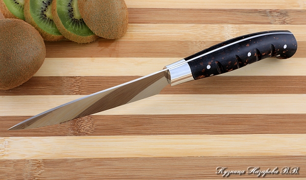 Кухонный нож Шеф № 2 сталь 95Х18 рукоять акрил коричневый