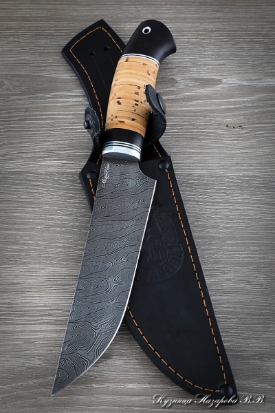 Knife Chef No. 8 steel damascus handle birch bark