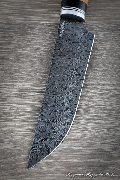 Knife Chef No. 8 steel damascus handle birch bark
