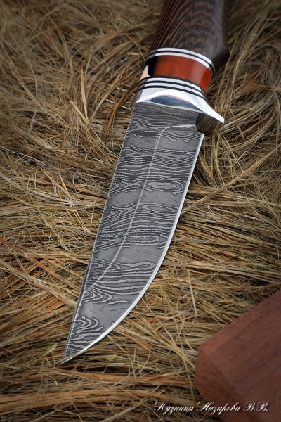 Нож Колибри дамаск волнистый венге акрил