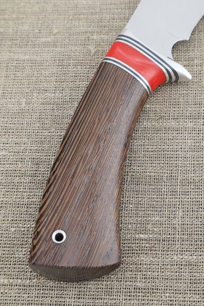 Hedgehog knife 2 steel 95x18 handle acrylic red and wenge