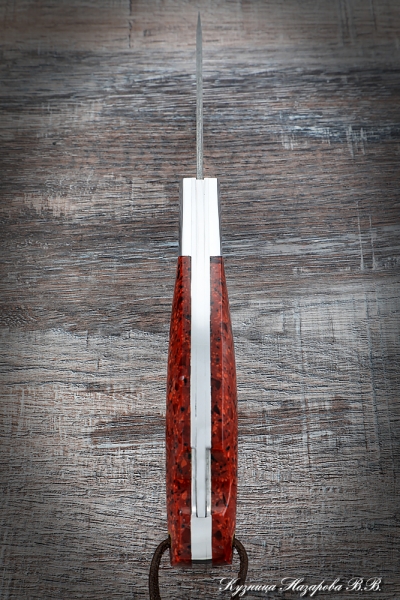 Нож складной Орел сталь Х12МФ накладки акрил красный с дюралью