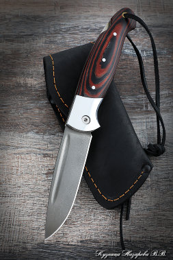 Folding knife Owl steel H12MF lining mikarta red with duralumin