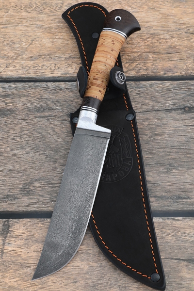 Uzbek knife H12MF birch bark