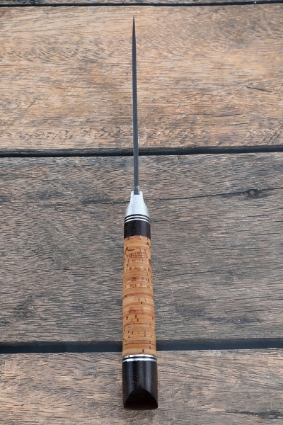 Uzbek knife H12MF birch bark