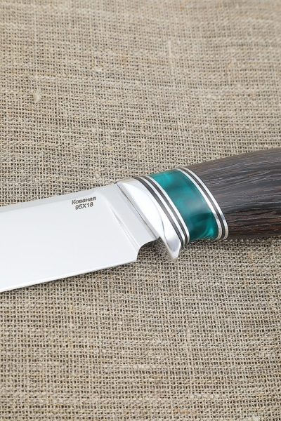 Knife Gadfly 95x18 handle acrylic green and wenge