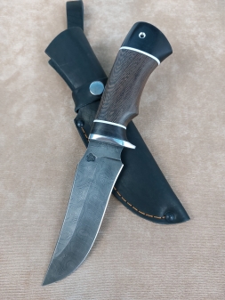 Нож Мангуст дамаск, рукоять венге - черный граб (распродажа)