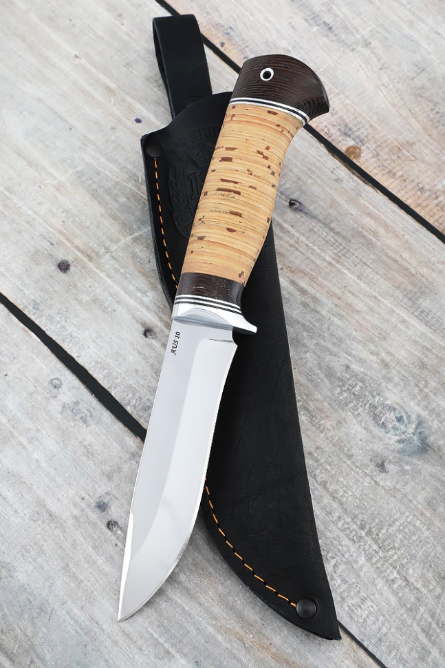 Нож охотничий "Варан" сталь AUS-10, рукоять береста