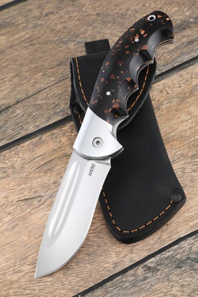 Складной нож &quot;Орел&quot; сталь N690, накладки акрил коричневый 