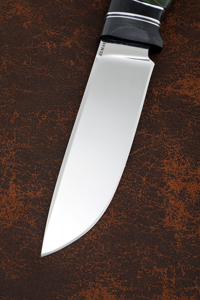 Knife Wanderer-2 Elmax handle carbon Karelian birch green black hornbeam