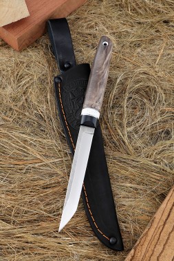 Elmax Jay knife handle G10 black, elk horn, Karelian birch brown