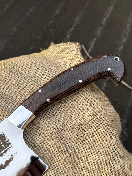 Тяпка 3 из стали 95х18 цельнометаллический с гравировкой, накладки венге 